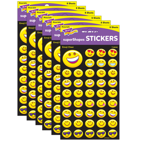 TREND ENTERPRISES Emoji Cheer superShapes Stickers-Large, PK2016 T46340